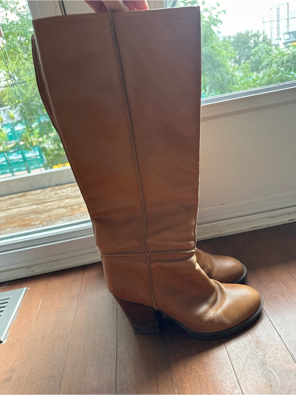 Tahari Tall Tan Leather Boots